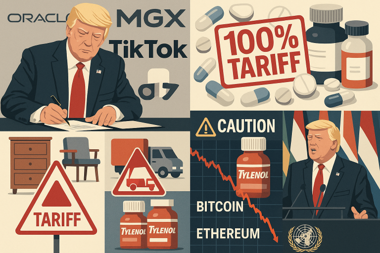Weekly wrap: TikTok deal, pharma tariffs, crypto crash and Nvidia OpenAI deal