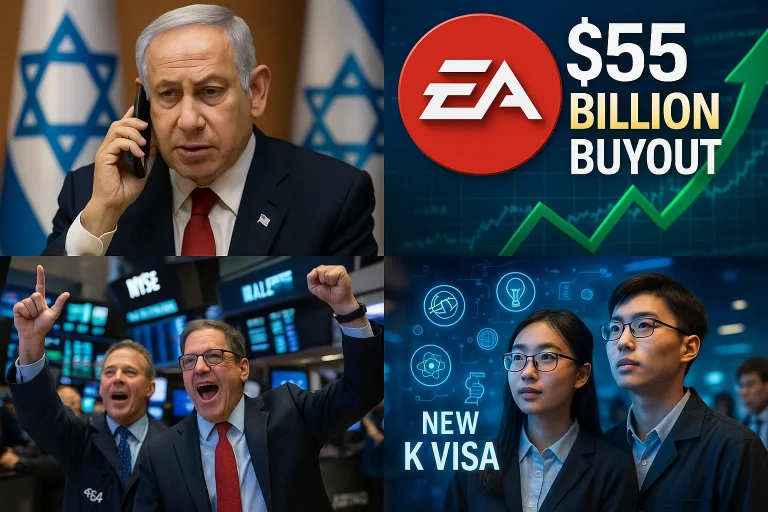 Evening digest: Netanyahu apologizes, EA $55B buyout, China’s new K Visa