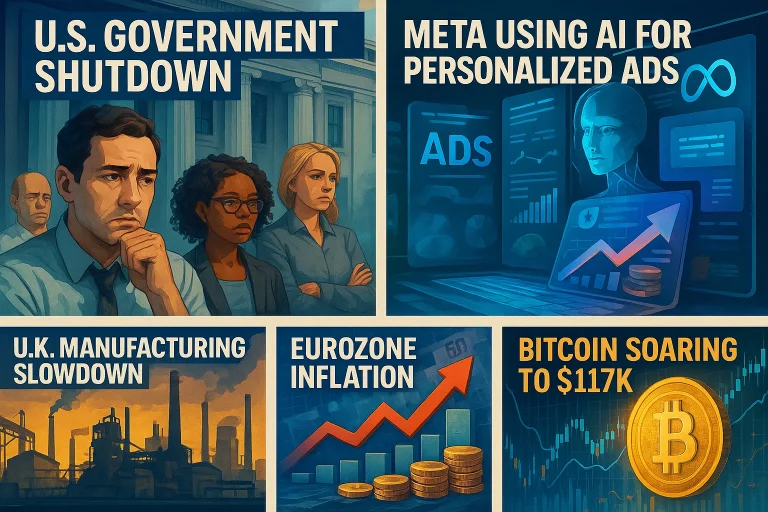 Evening digest: Meta to mine AI conversations, Europe economic data, BTC rebounds