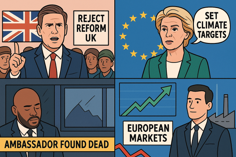 Europe bulletin: EU climate goals, Starmer pushes back on ‘Reform’, stocks gain